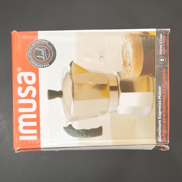 IMUSA STOVETOP ESPRESSO MAKER, 3 Shot, New in Box Moka Pot - Picture 7 of 17